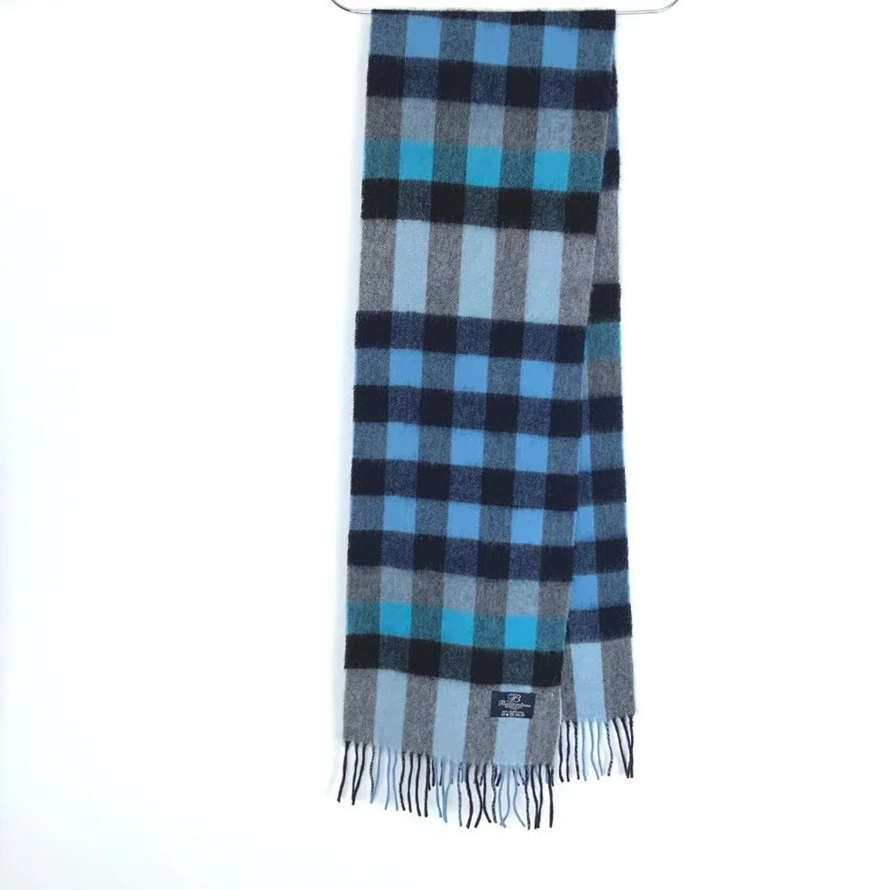 Ballantrae Edinburgh 100% Lambswool Recttungular Scarf Blue and Black